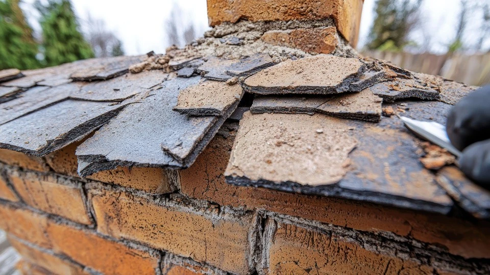 Close-up of fireplace inspection using flashlight to check