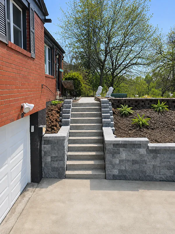 Concrete Steps, Retaining Wall & Dry Stack Stone — Rolfe St After