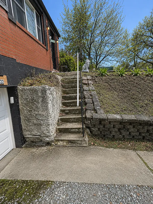 Concrete Steps, Retaining Wall & Dry Stack Stone — Rolfe St Before